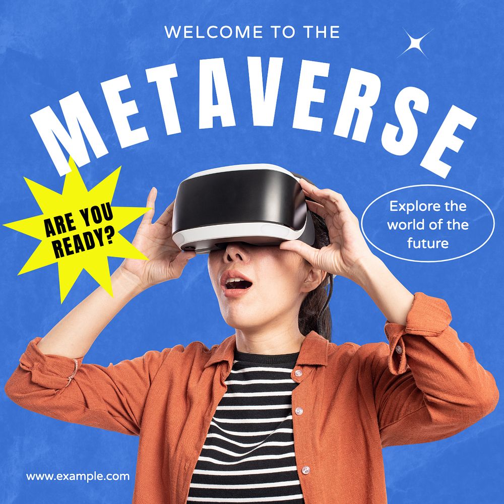 Metaverse Instagram post template, editable text