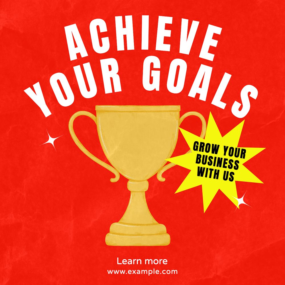 Achieve business goals Instagram post template, editable text