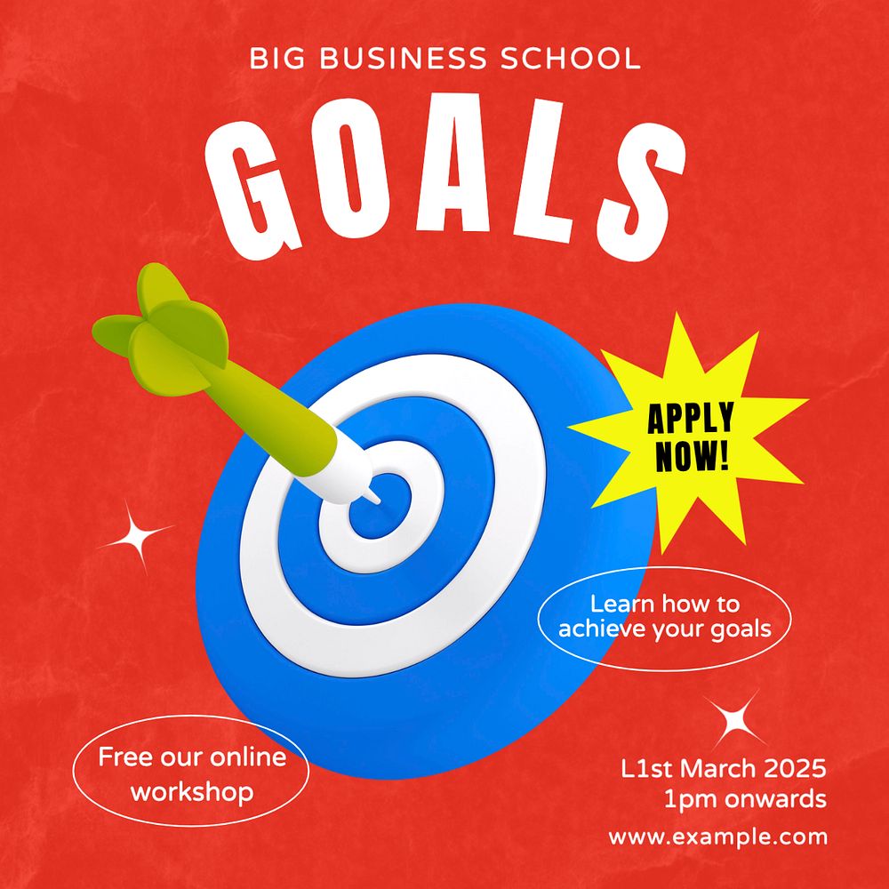 Self-development workshop Instagram post template, editable text