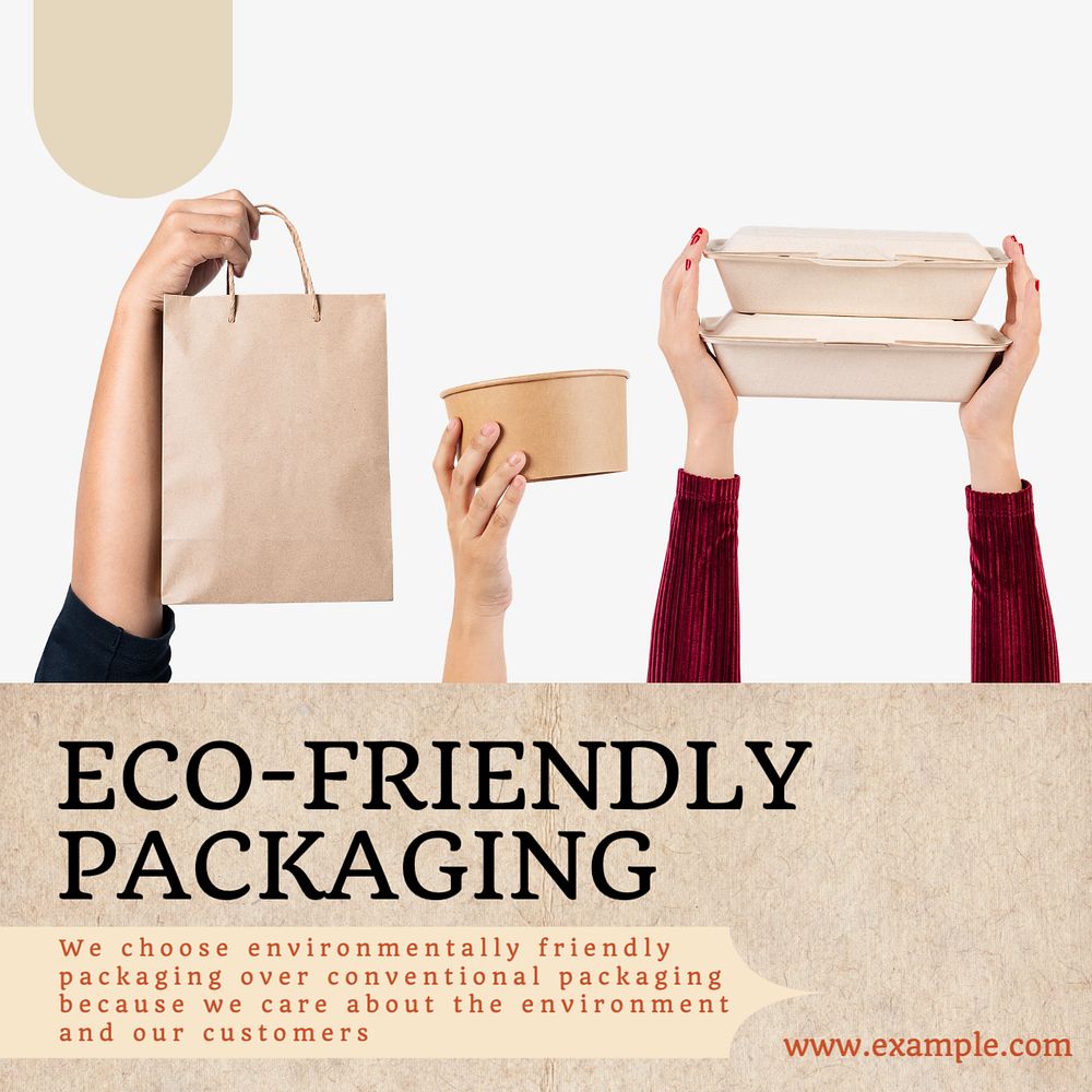 Eco-friendly packaging Instagram post template, editable text