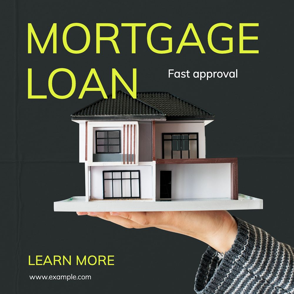 Mortgage loan Instagram post template, editable text