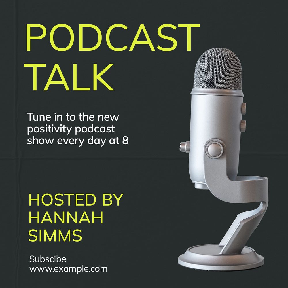 Podcast talk Instagram post template, editable text