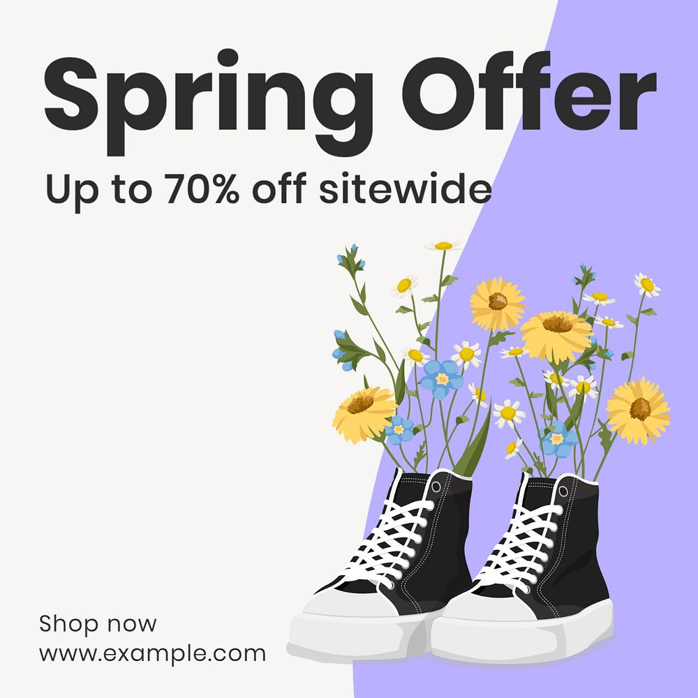 Spring offer Instagram post template, editable text