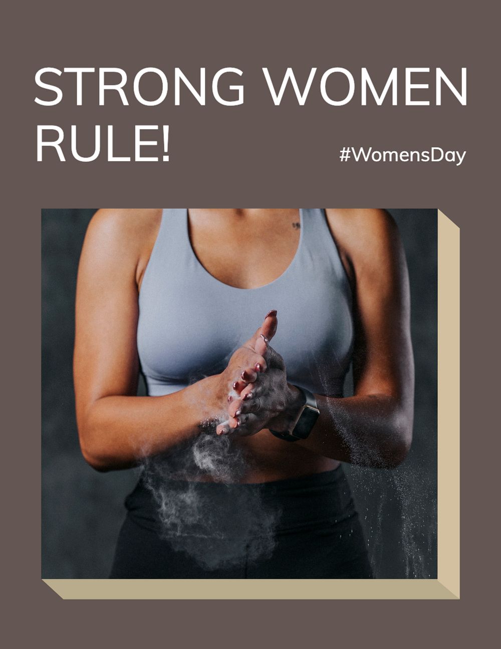 Strong women rules flyer template, editable text