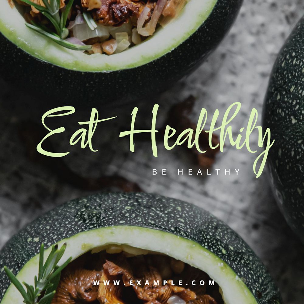 Healthy eating Instagram post templates, editable design