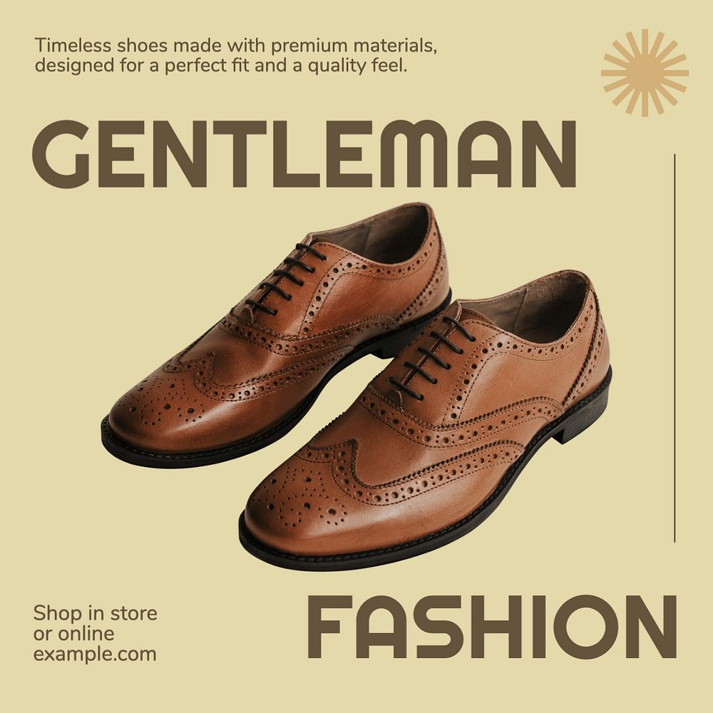 Gentleman fashion Instagram post template, editable text