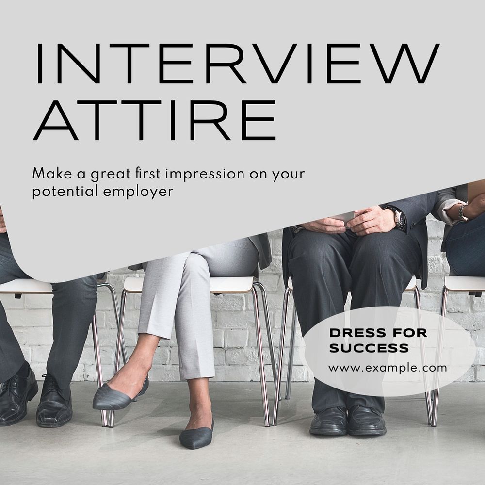 Interview attire Instagram post template, editable text