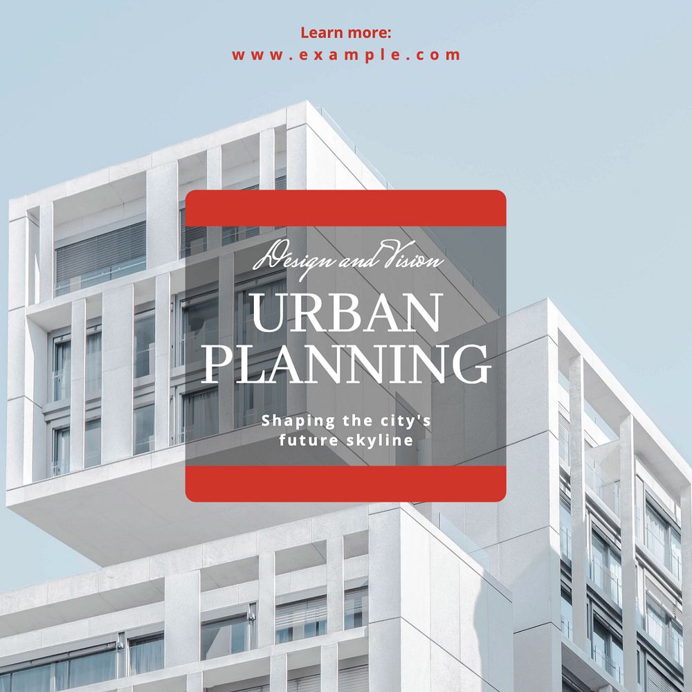 Urban planning Instagram post template, editable text