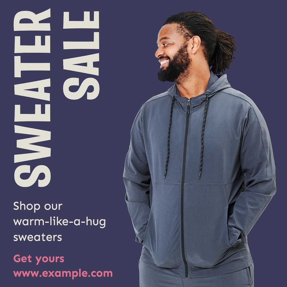 Sweater sale Instagram post template, editable text