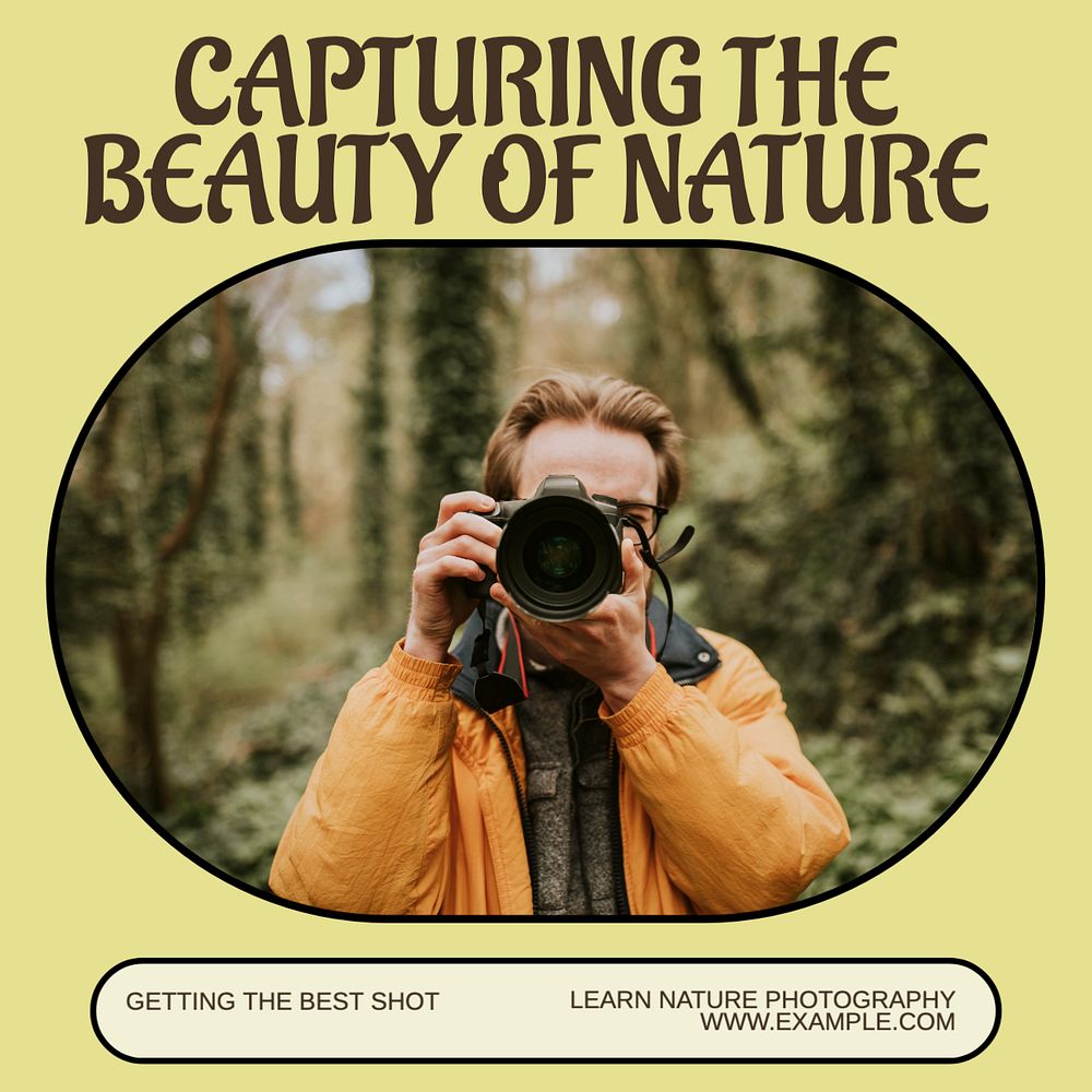 Capturing the beauty of nature Instagram post template, editable text