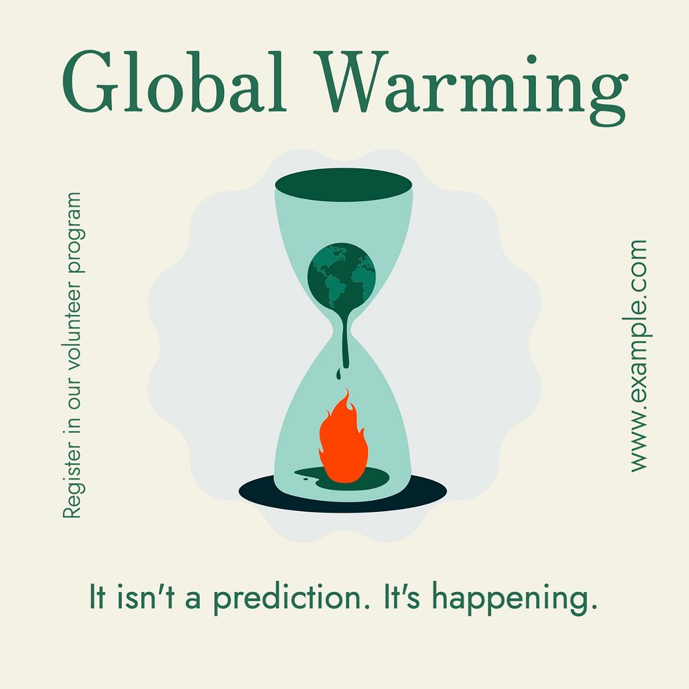 Global warming Instagram post template, editable text