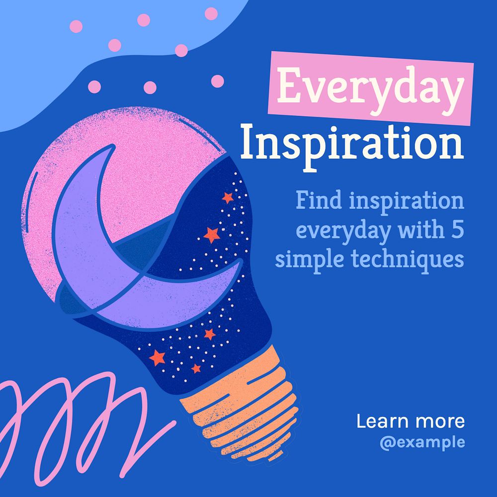 Everyday inspiration article Instagram post template, editable text