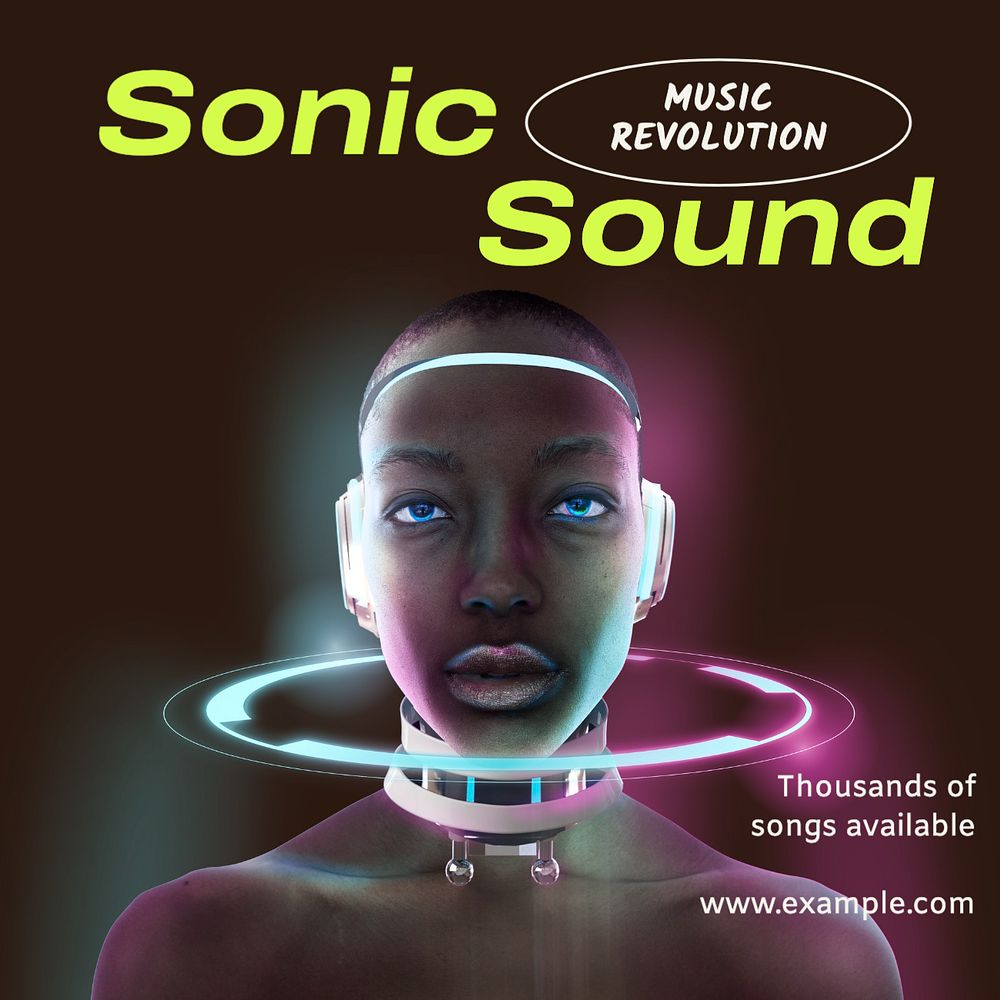 Sonic sound Instagram post template, editable text