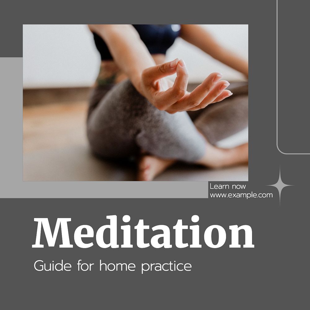 Meditation Instagram post template, editable text