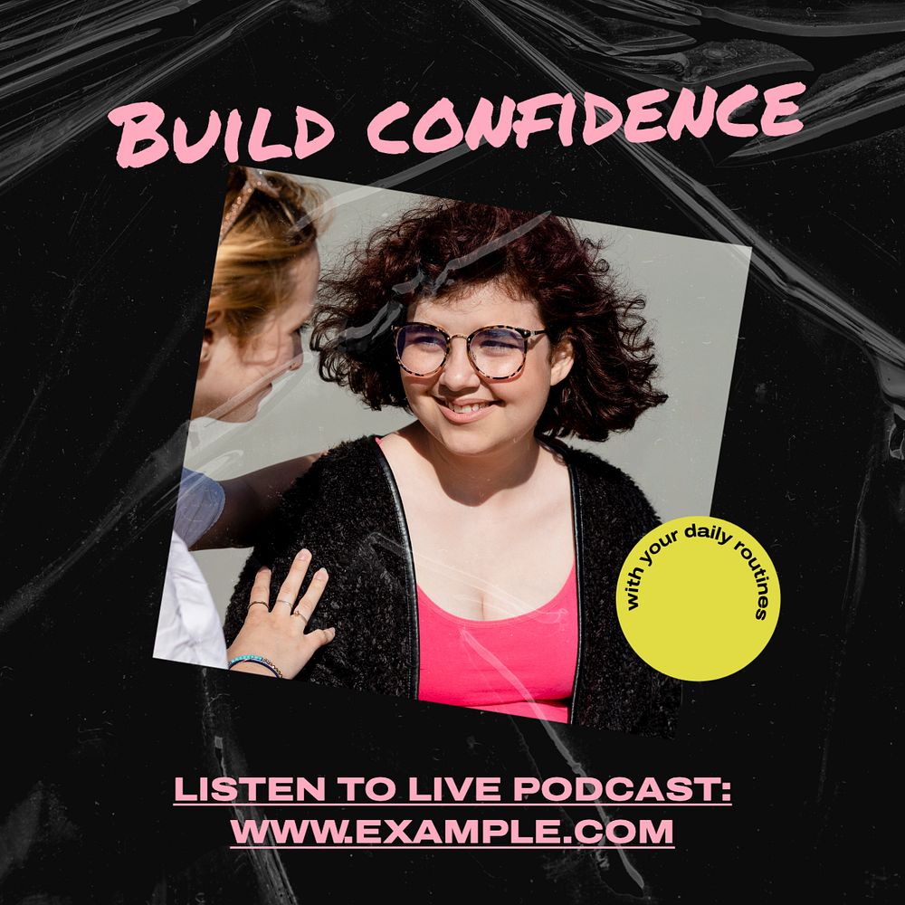 Build confidence Instagram post template, editable text