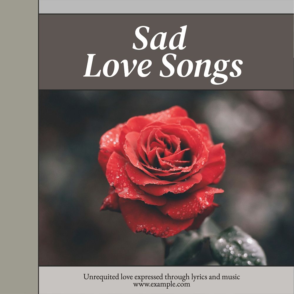 Sad love songs Instagram post template, editable text