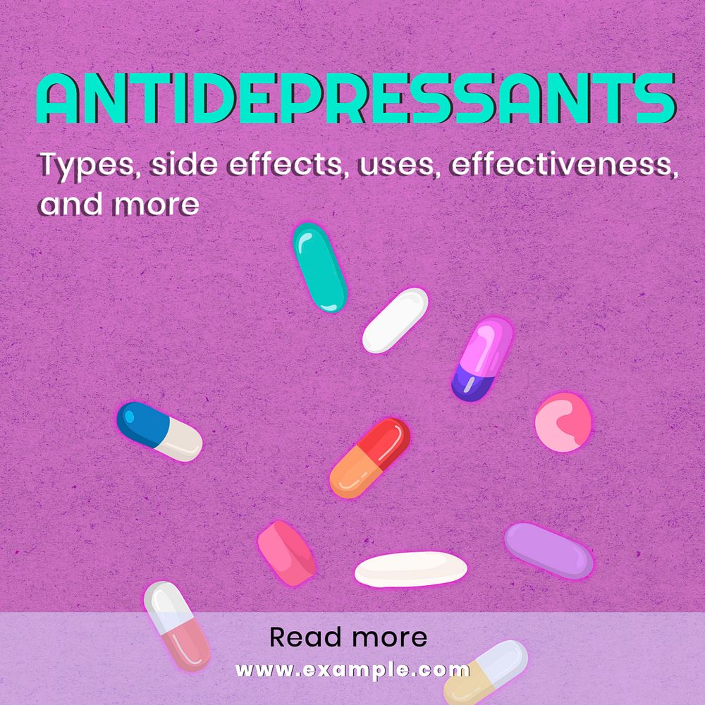 Antidepressants Instagram post template, editable text