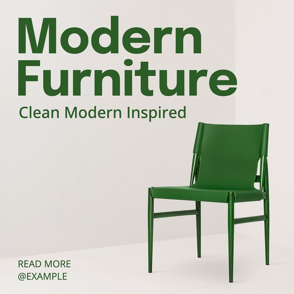 Modern furniture Instagram post template, editable text