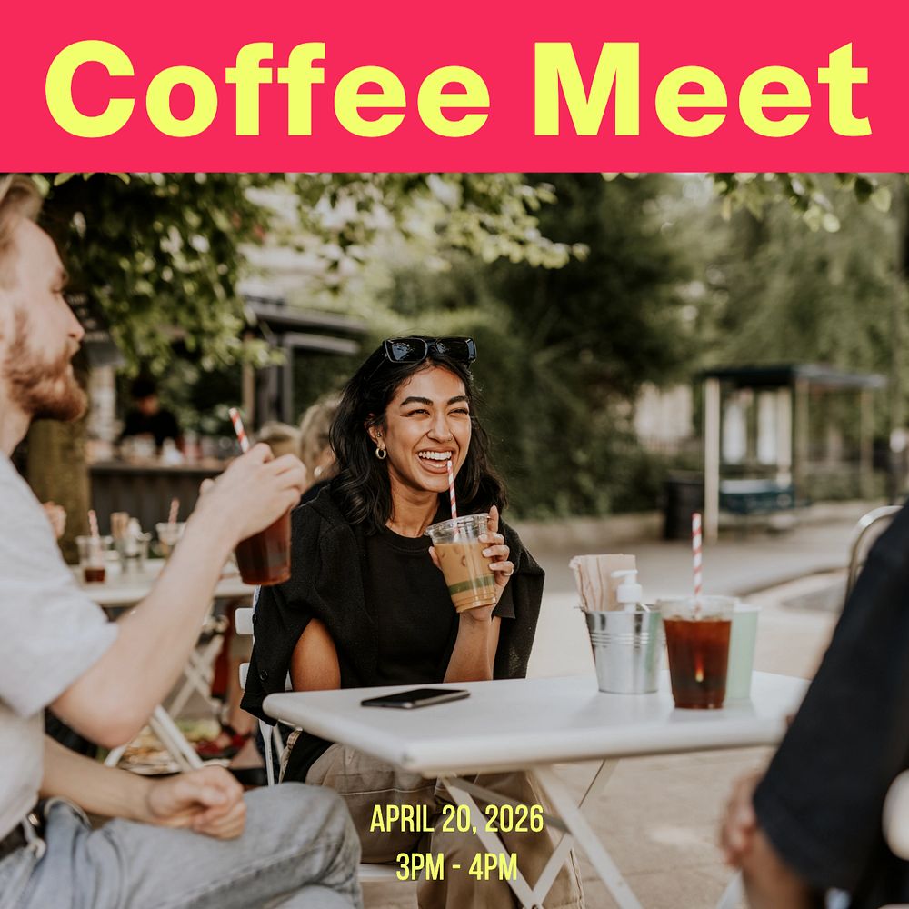 Coffee meet Instagram post template, editable text