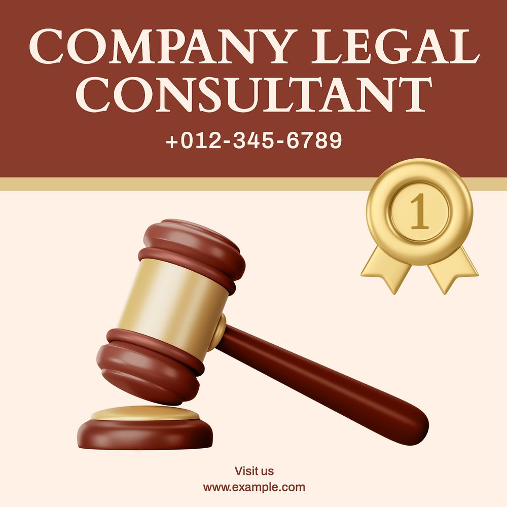 Legal consultant Instagram post template, editable text