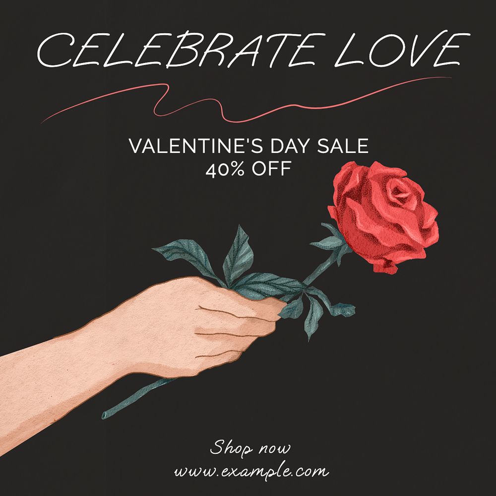 Celebrate love sale Instagram post template, editable text