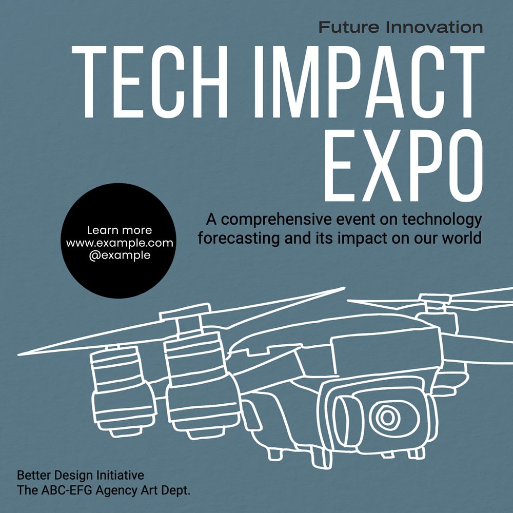 Tech impact expo Instagram post template, editable text