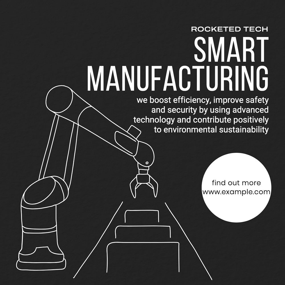 Smart manufacturing Instagram post template, editable text