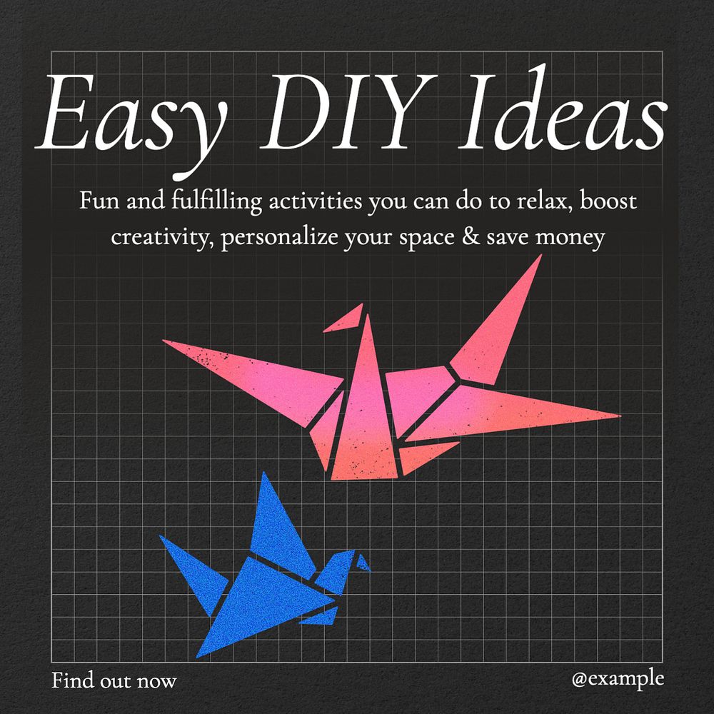 DIY ideas Instagram post template, editable text