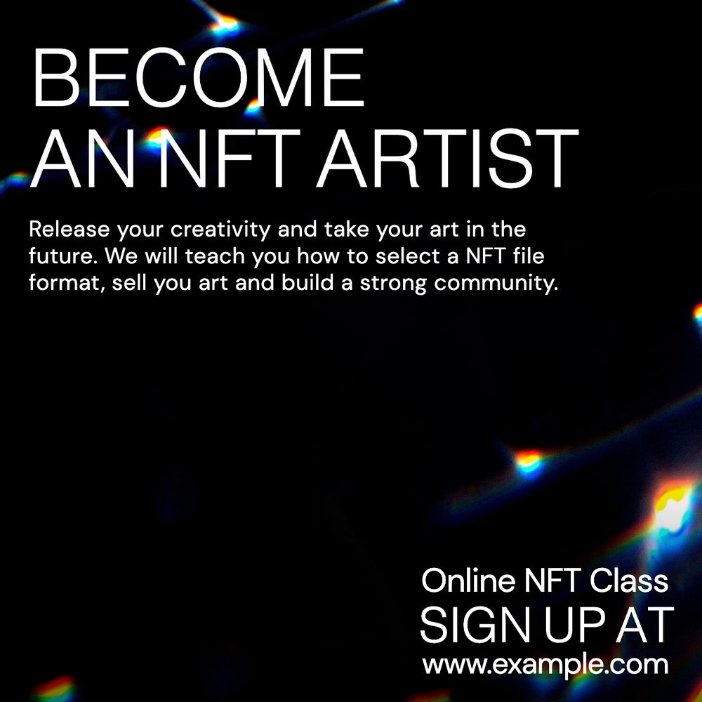 NFT artist Instagram post template, editable text