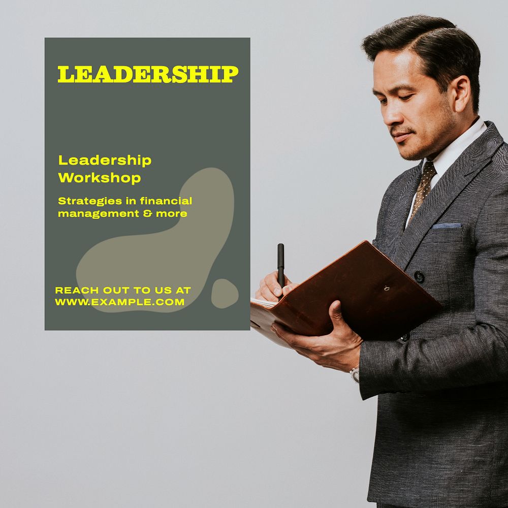 Leadership Instagram post template, editable text