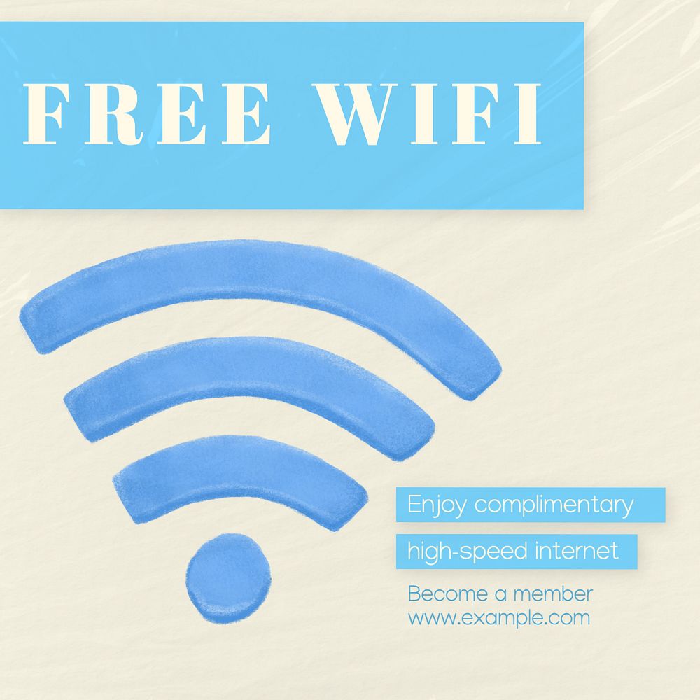 Free wifi Instagram post template, editable text