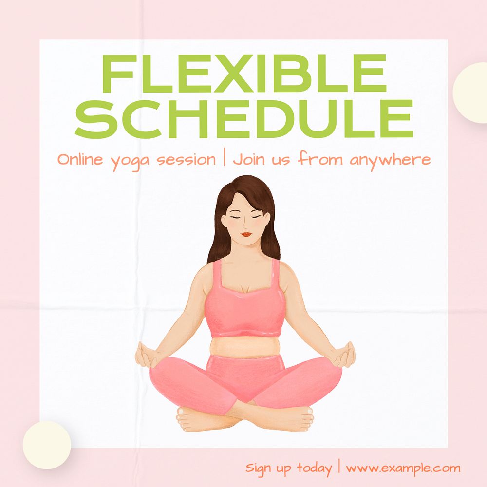 Online yoga session Instagram post template, editable text