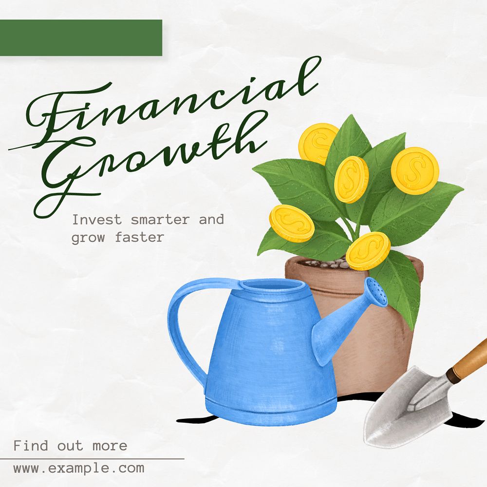 Financial growth Instagram post template, editable text