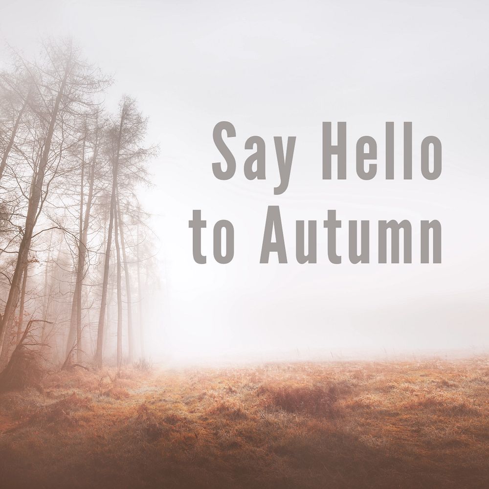 Say hello to autumn Instagram post template, editable text