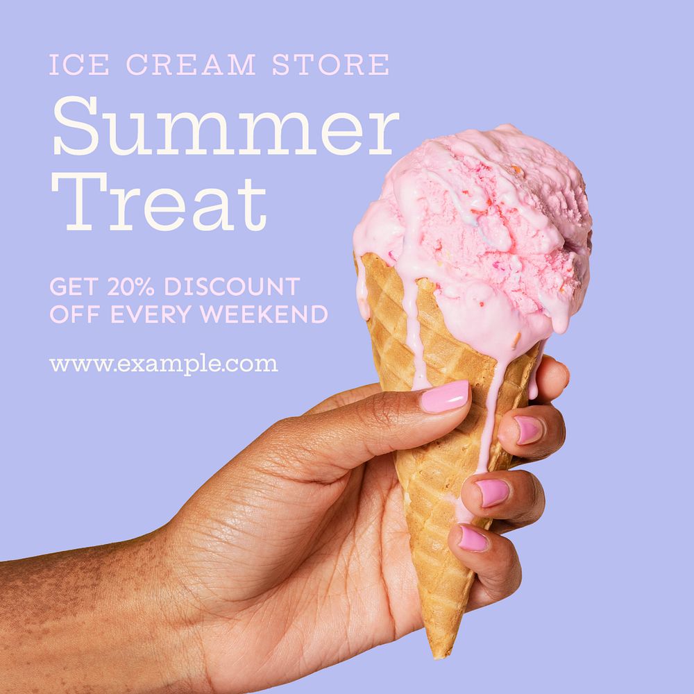 Summer treat Instagram post template, editable text