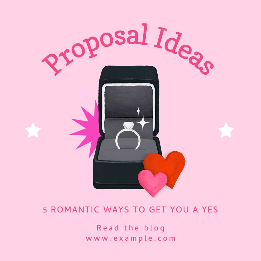 Proposal ideas Instagram post template, editable text