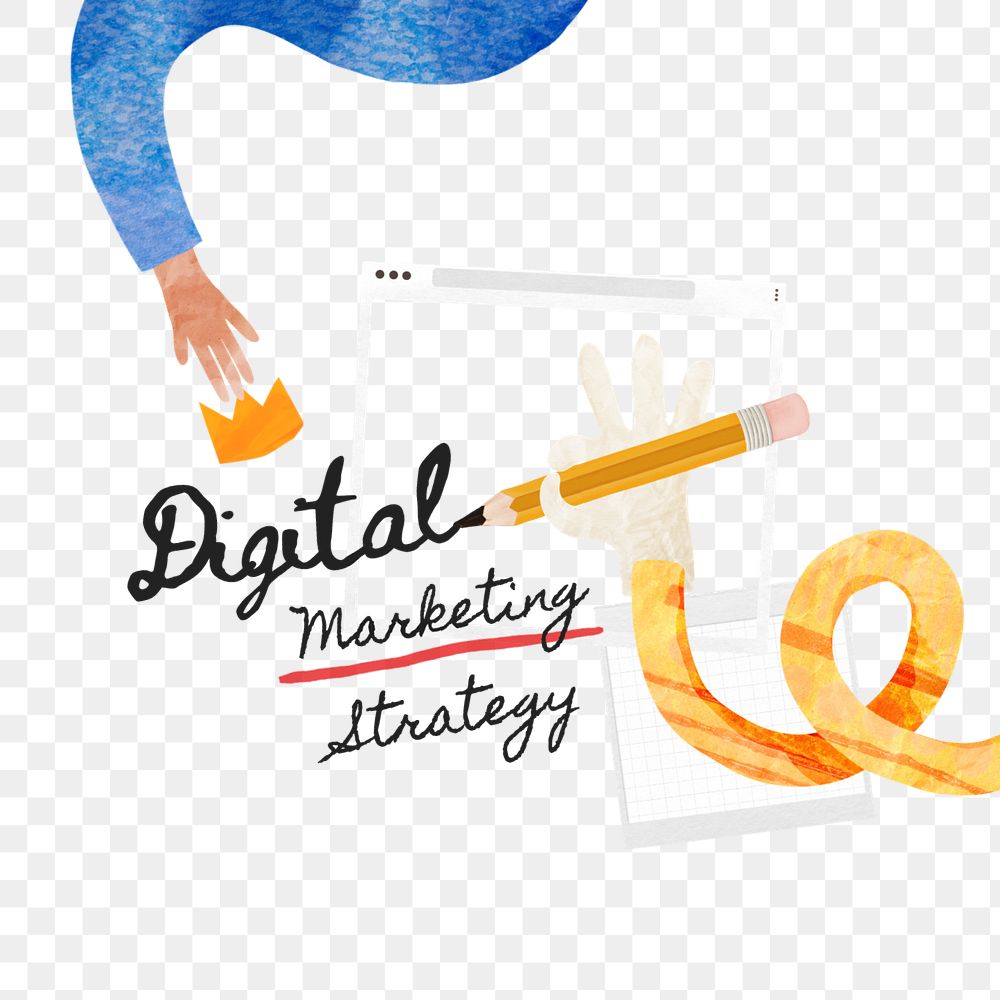 Digital marketing strategy, paper craft collage art, editable design