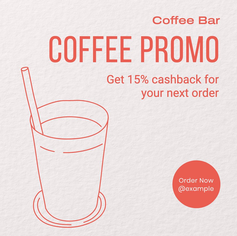 Coffee promotion Instagram post template, editable text