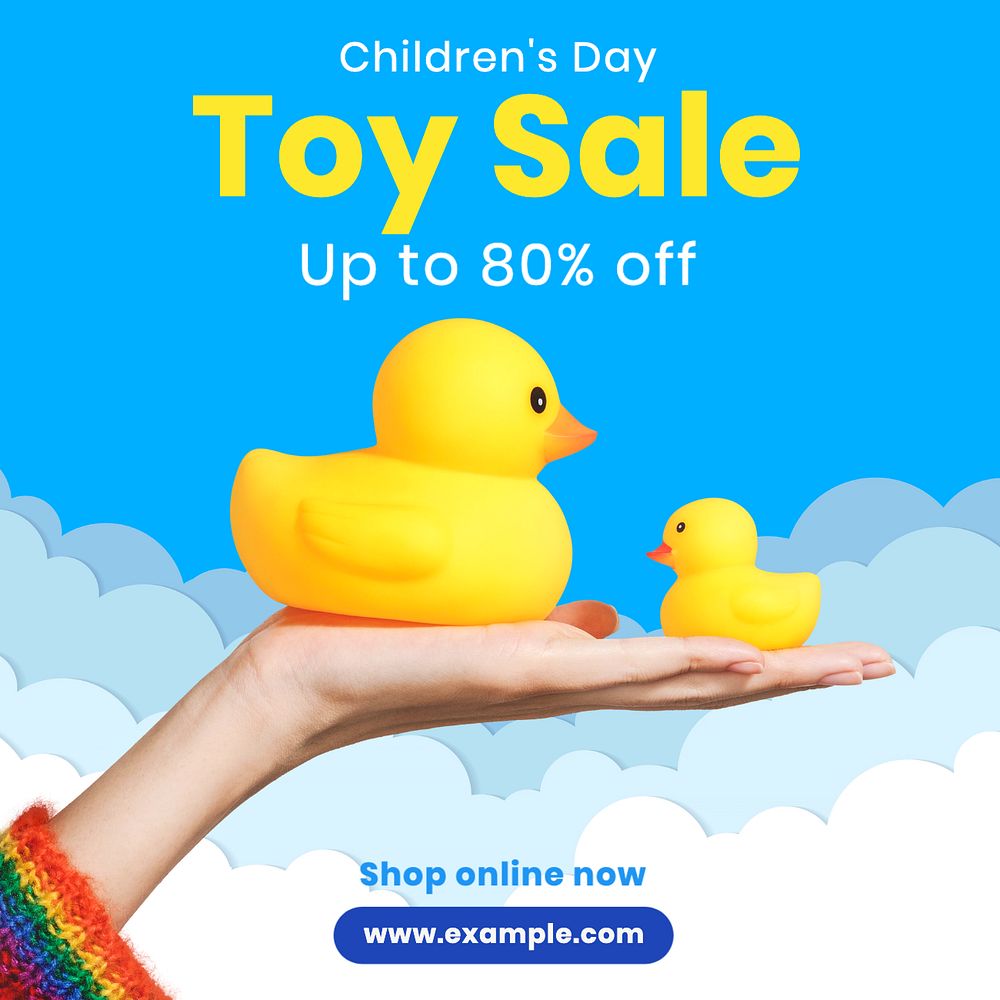 Toy sale Instagram post template, editable text