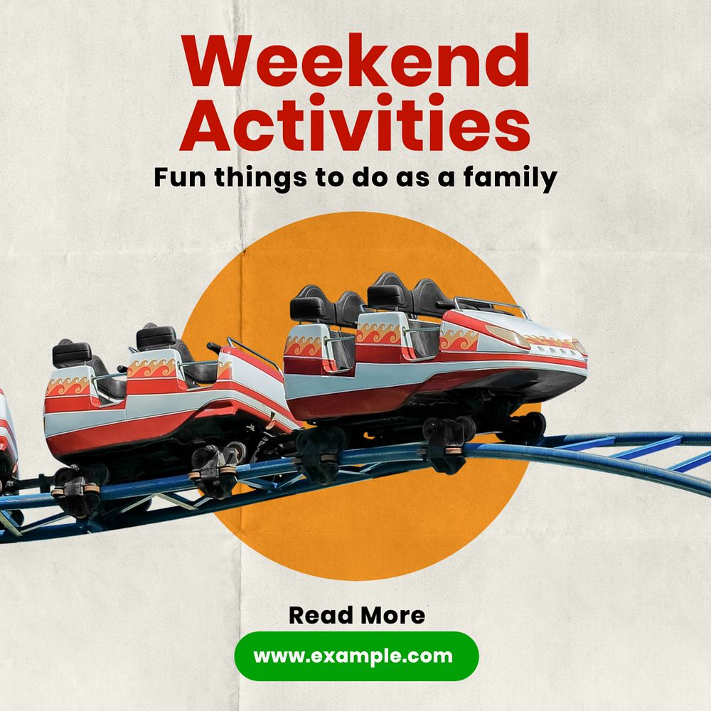 Family activities Instagram post template, editable text