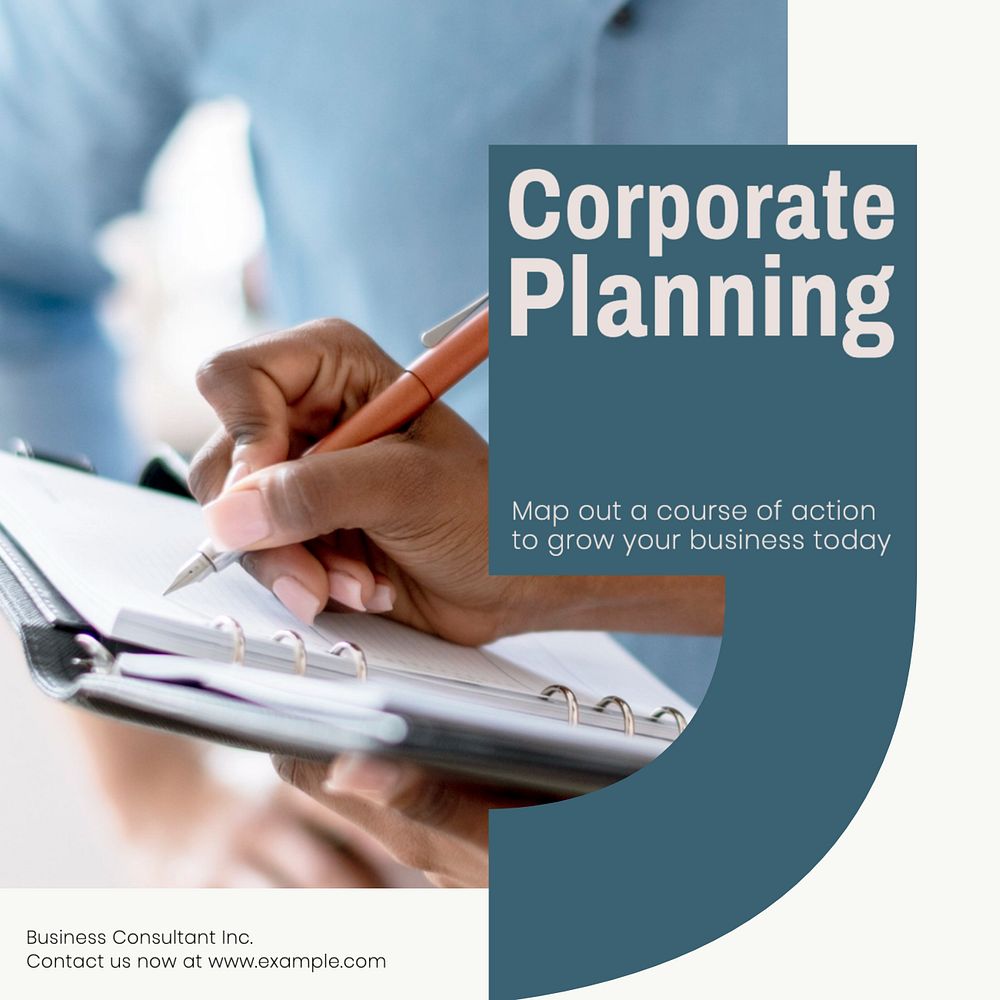 Corporate Planning  Instagram post template, editable text