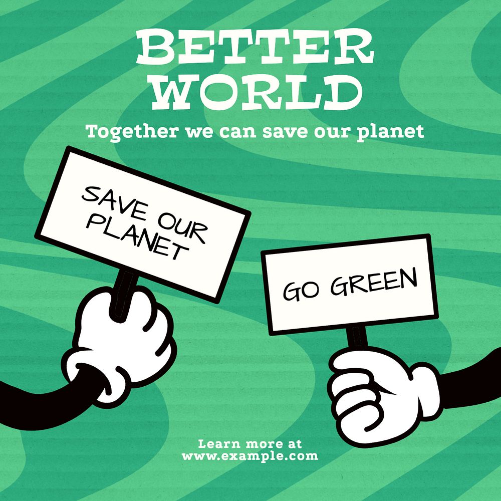 Better planet Instagram post template, editable text