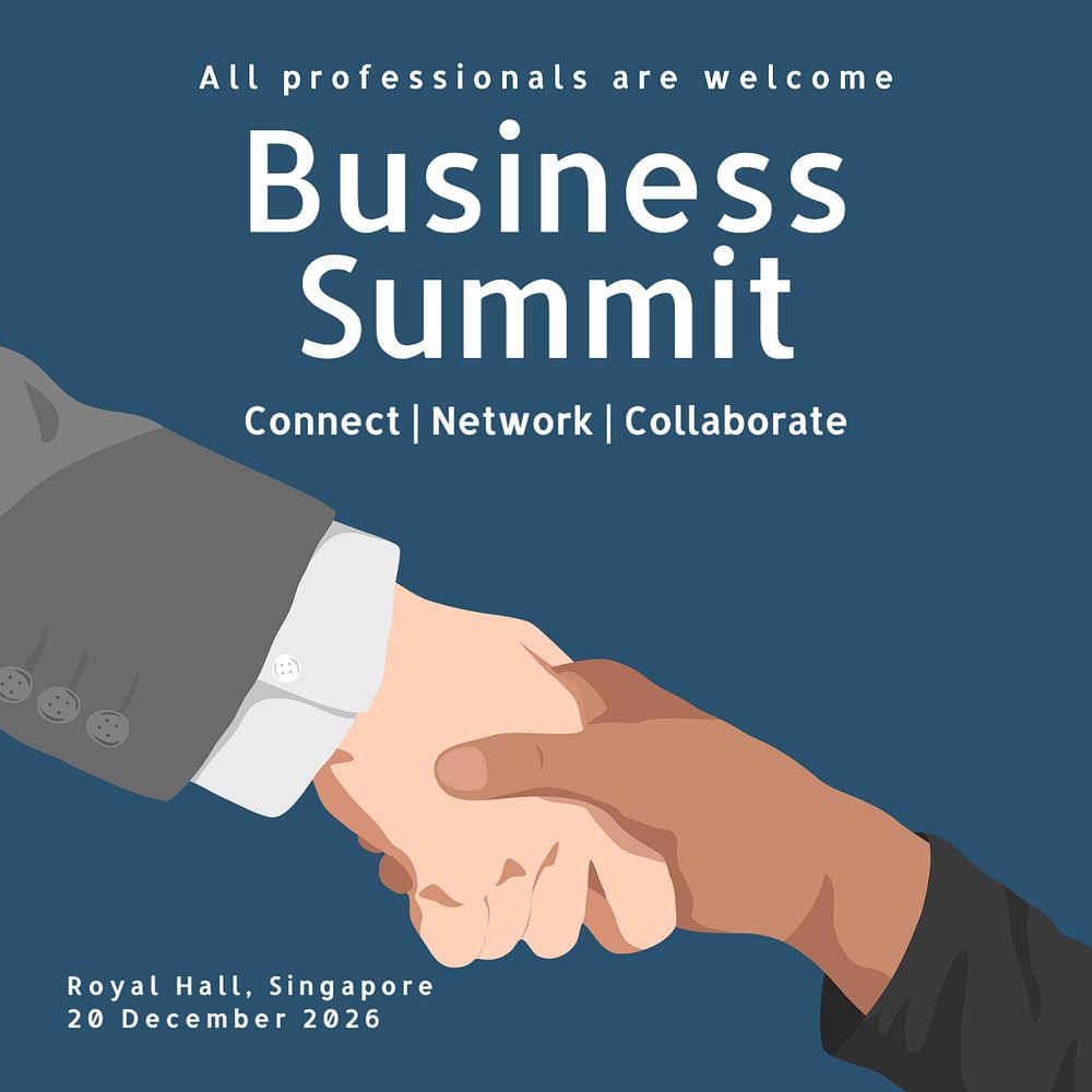 Business summit Instagram post template, editable text