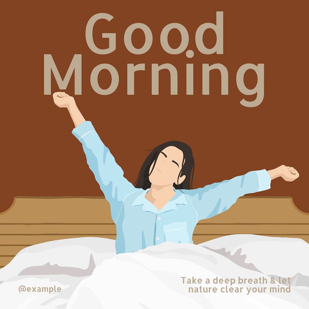 Good morning Instagram post template, editable text