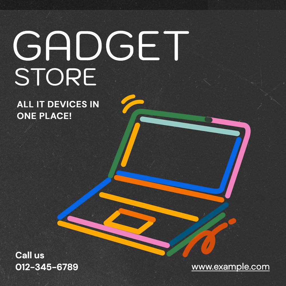 Gadget store  Instagram post template, editable text and design