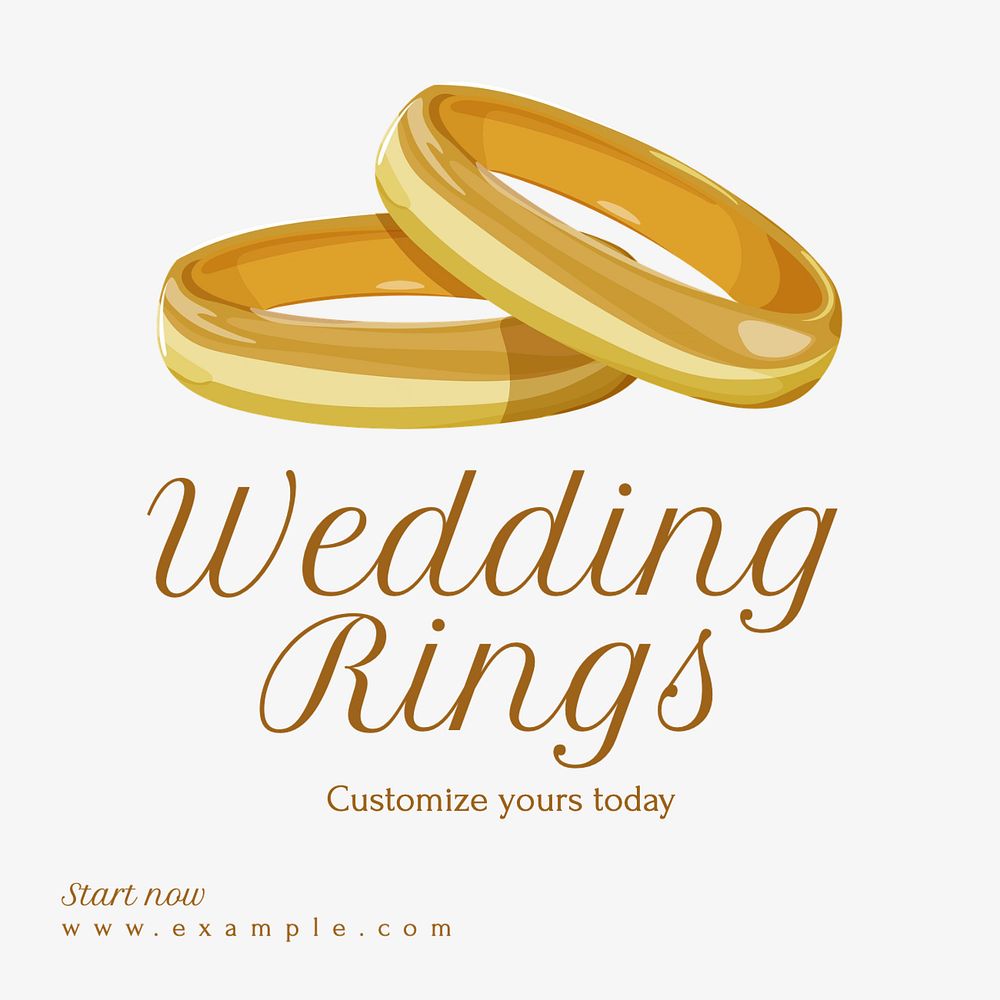 Wedding ring Instagram post template, editable text