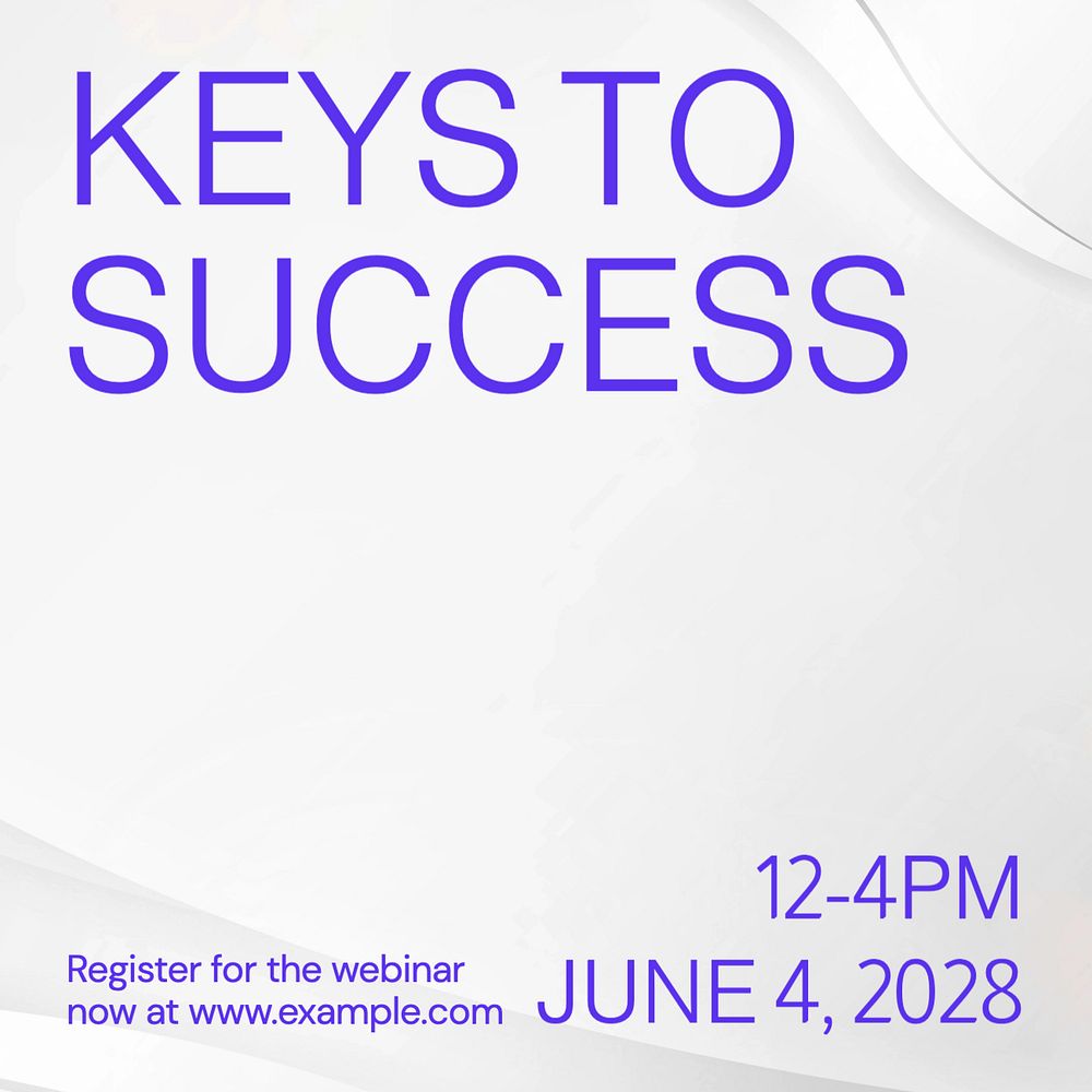 Keys to success Instagram post template, editable text