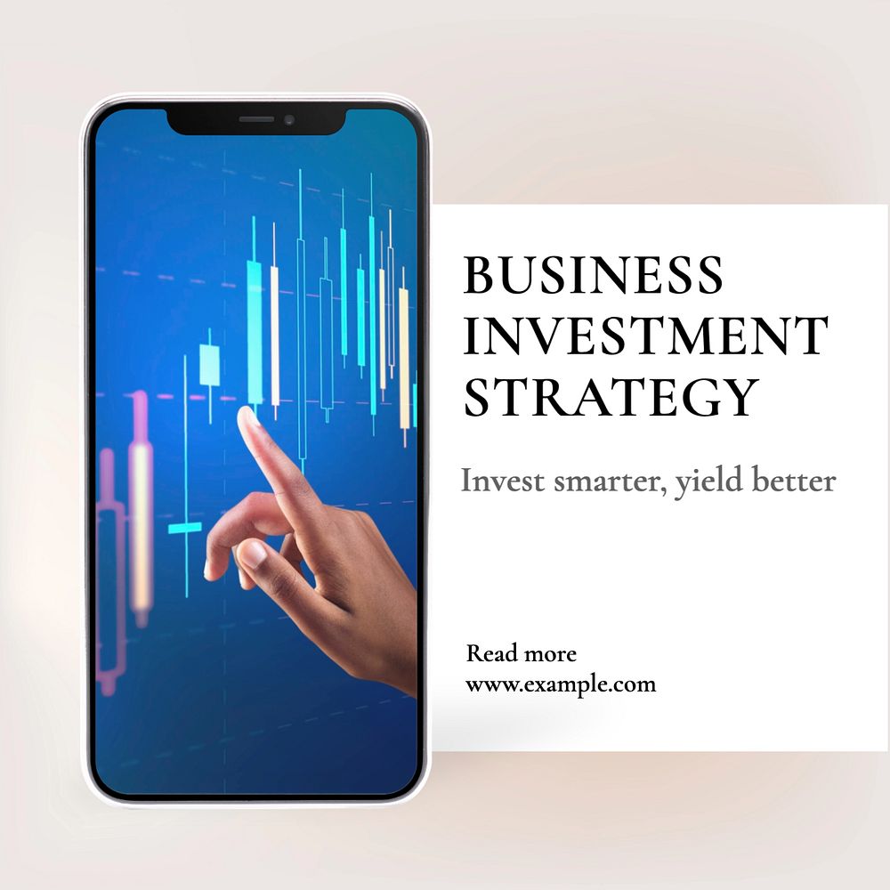 Business investment strategy Instagram post template, editable text