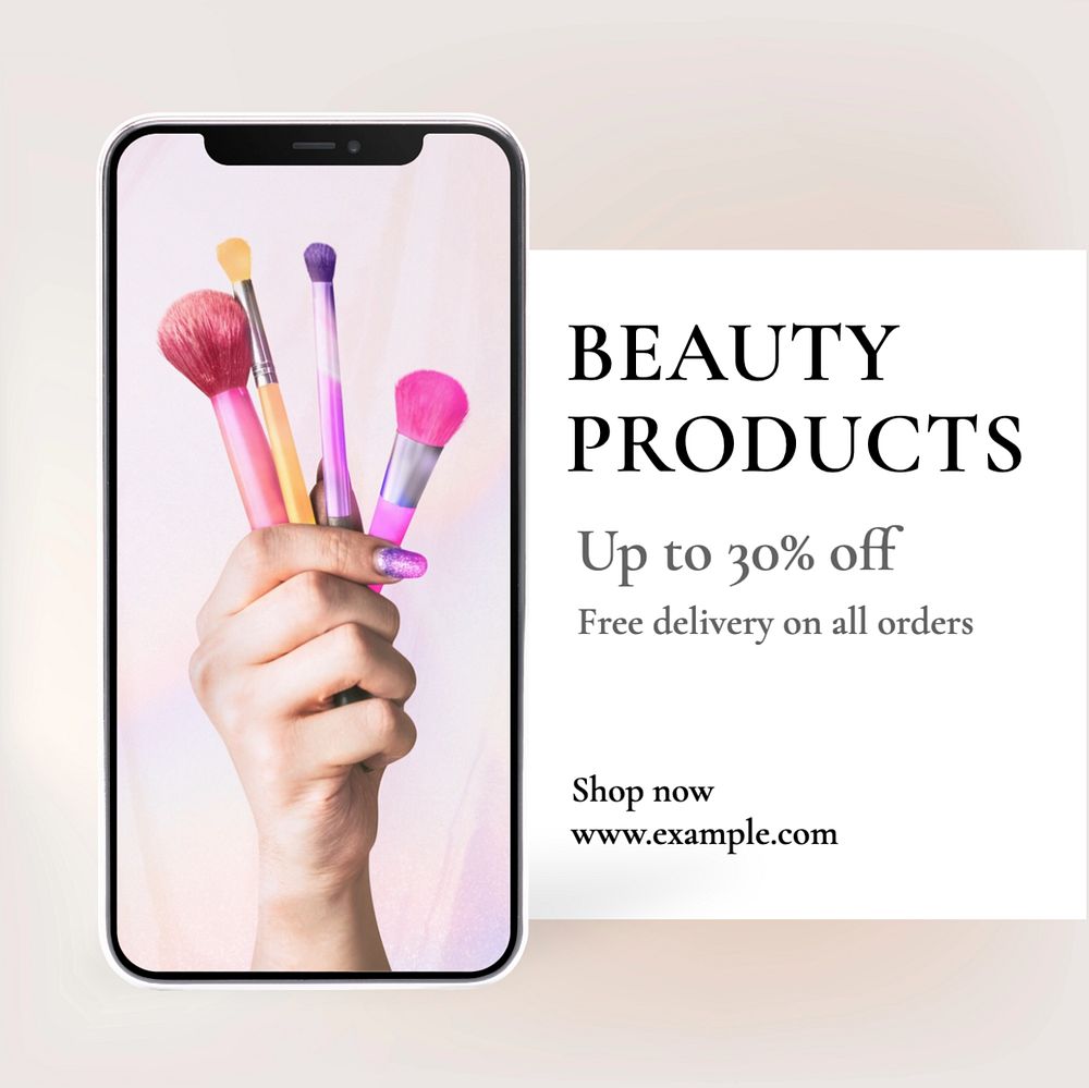 Beauty product sale Instagram post template, editable text