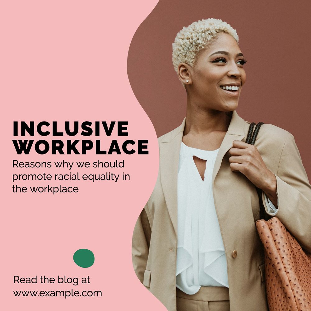 Inclusive workplace Instagram post template, editable text